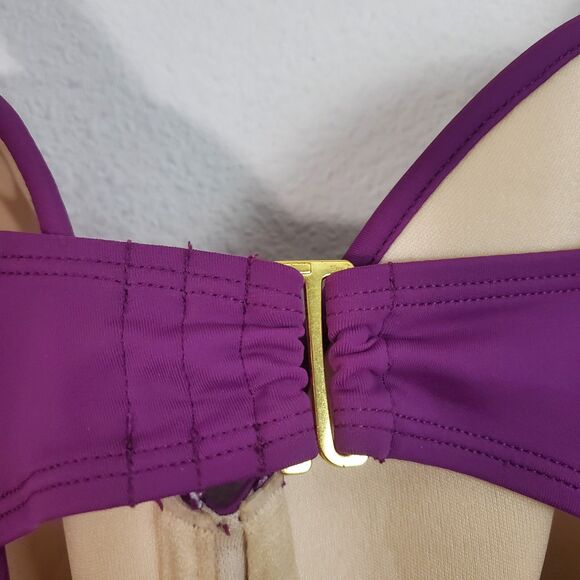 Swimsuits For All One Piece Swimsuit 20 Purple Crochet Underwire Tummy Control - Picture 10 of 15